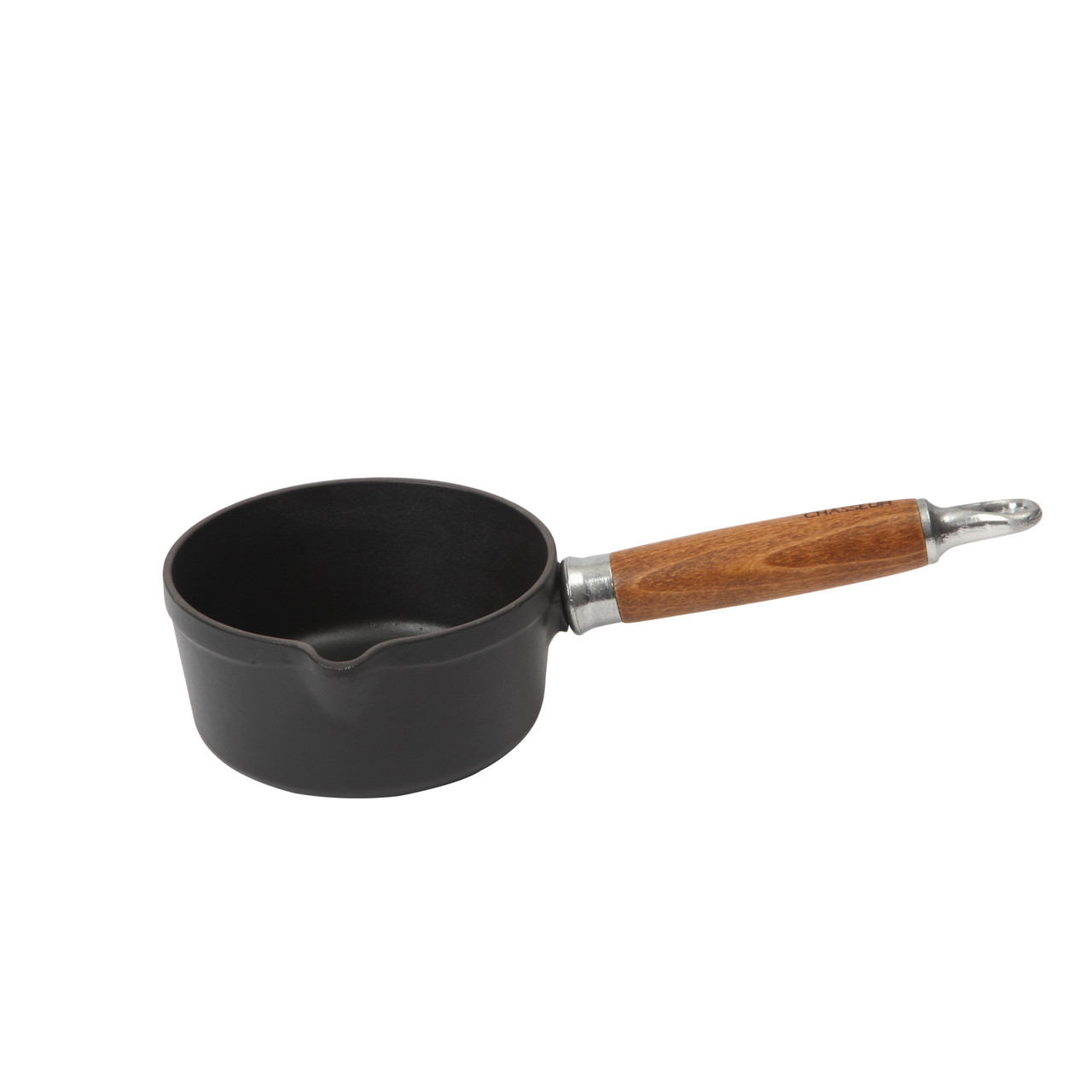 Chasseur 14cm 0.8L Cast Iron Milk Pan with Wood Handle Matt