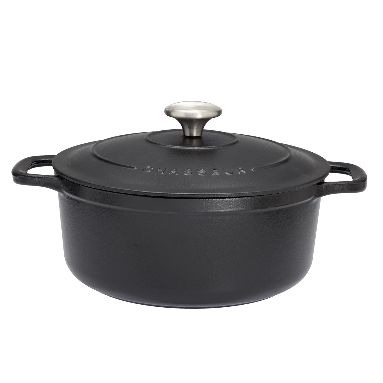 Chasseur Cast Iron Casserole Dish Lid 20cm 2.3L Matt Black