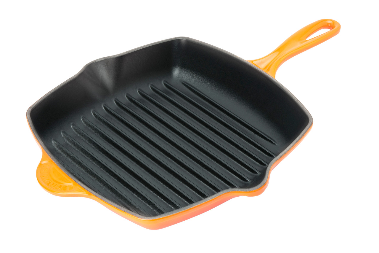 Le Creuset Square Cast Iron Grill Pan Skillet 26cm Volcanic