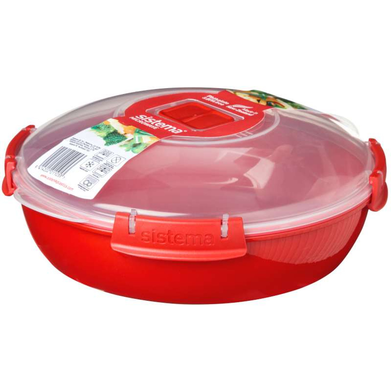 Red Sistema Medium Microwave Steamer 2.4L