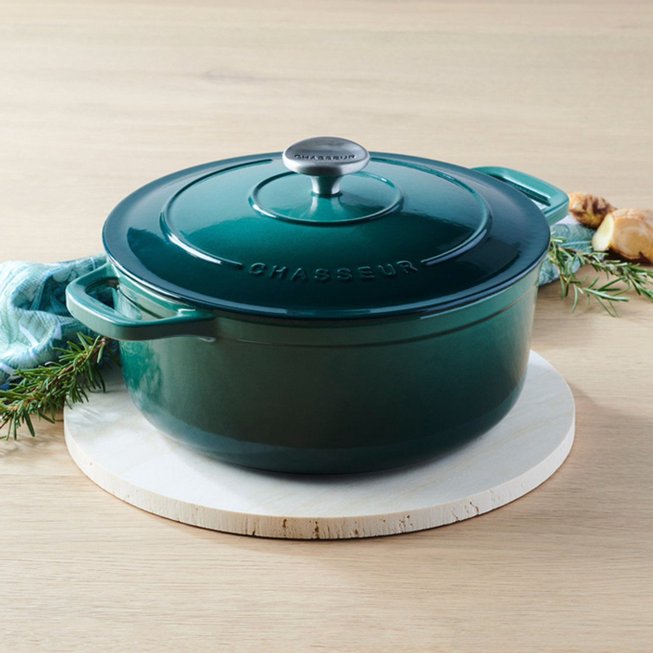 Chasseur 24cm Cast Iron Round Casserole Forest Bakewell Cookshop