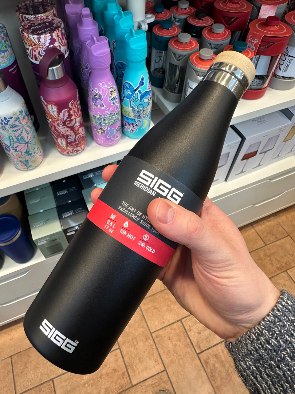 Sigg Meridian Black Vacuum Insulated Water Bottle Bakewell