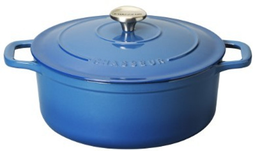 Chasseur 28cm Cast Iron Casserole Dish & Lid 2.3L - Blue