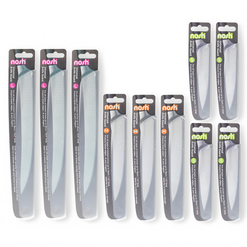 Nosh Universal Knife Guard Blade Protector - 10 Piece Set - Translucent Nosh Universal Knife Guard Blade Protector - 10 Piece Set - Translucent