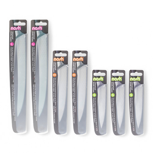 Nosh Universal Knife Guard Blade Protector - 7 Piece Set - Translucent Nosh Universal Knife Guard Blade Protector - 7 Piece Set - Translucent