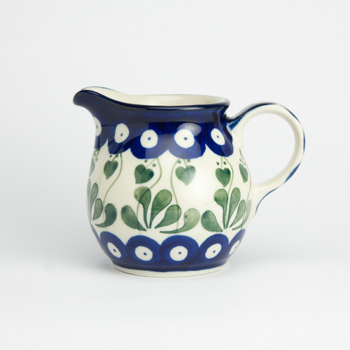 Polish Pottery 165ml Creamer Milk Jug - Love Leaf