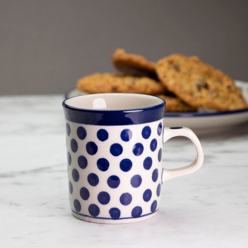 Polish Pottery 130ml Mini Mug - Small Blue Dot