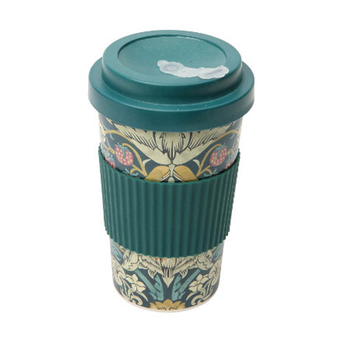 Morris and Co Travel Mug Strawberry Thief Design