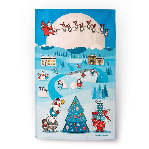 Herdy Christmas Tea Towel