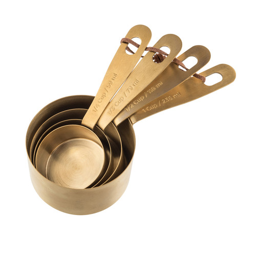 Kitchen Pantry Brass Measuring Cups