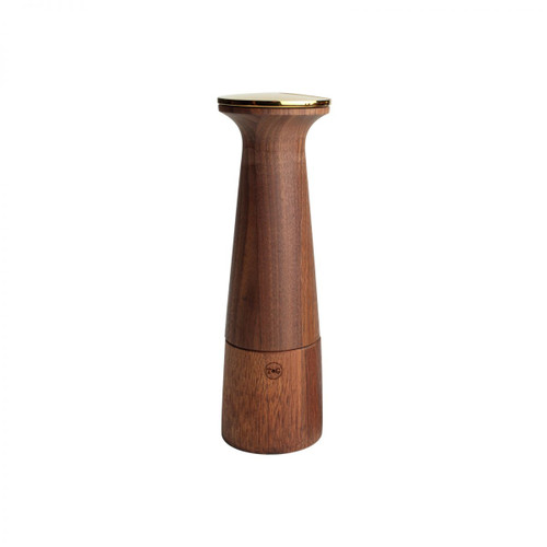 T & G Woodware Oblique Black Walnut Pepper Mill with Gold Top