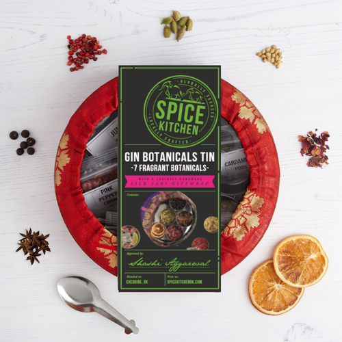 Spice Kitchen Gin Botanicals Tin with Sari Gift Wrap