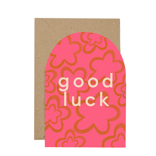 Plewsy Good Luck Curved Card Pink