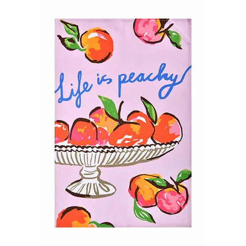 Summer Fruits Cotton Tea Towel Peach