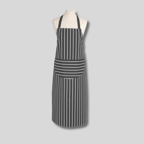 Dexam Butchers Stripe Long Adult Apron Slate Grey