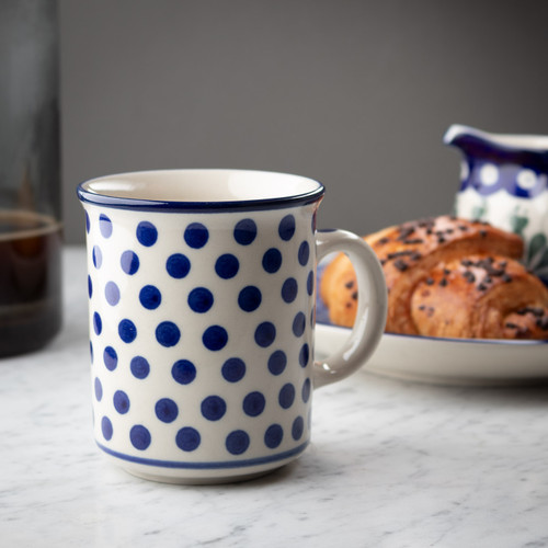 Polish Pottery Everyday Mug - Small Blue Dot