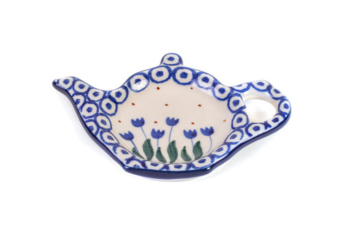 Polish Pottery Tea Bag Plate - Tulip