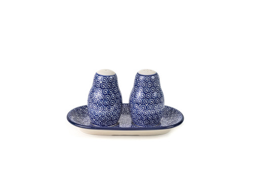 Polish Pottery Salt and Pepper Set - Doodle