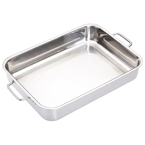 MasterClass Stainless Steel Heavy Duty Roasting Pan, 37cm x 27cm