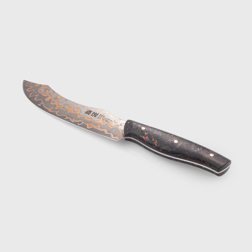 Kietsu Lava Damascus Scimitar Chef 18cm