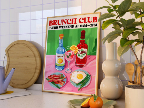 Brunch Club Kitchen Print A4