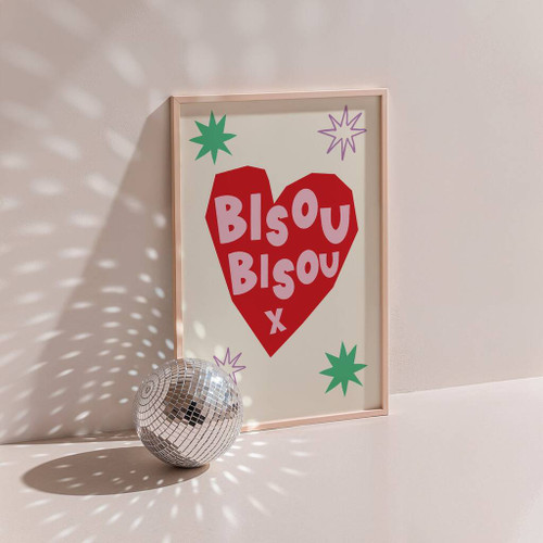 Moonshine A3 Bisou Bisou Abstract Print