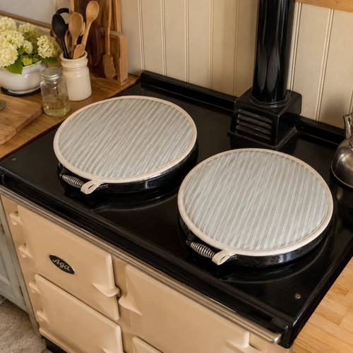 Sam Wilson Sage Green Heritage Stripe Round Hob Cover