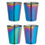 BarCraft Set of Four Metallic Finish Iridescent Glass Shot Glasses