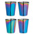 BarCraft Set of Four Metallic Finish Iridescent Glass Shot Glasses