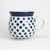 Polish Pottery 330ml Gents Mug - Small Blue Dot