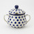 Polish Pottery Sugar Bowl - Small Blue Dot