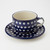 Polish Pottery 195ml Teacup and Saucer - Blue Eyes