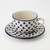 Polish Pottery 195ml Teacup and Saucer - Small Blue Dot