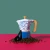 La Cafetière Venice 6 Cup Espresso Maker, Aluminium, 290ml, Blu Fiorato