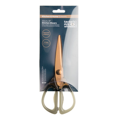 Gold-Coluored Kitchen Shears With Smoke Acrylic Handles 20cm