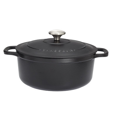 Chasseur FN432 Cast Iron Casserole and lid, 27cm, Black