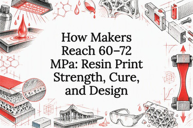 How Makers Reach 60–72 MPa: Resin Print Strength, Cure, and Design