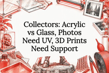 Collectors: Acrylic vs Glass, Photos Need UV, 3D Prints Need Support
