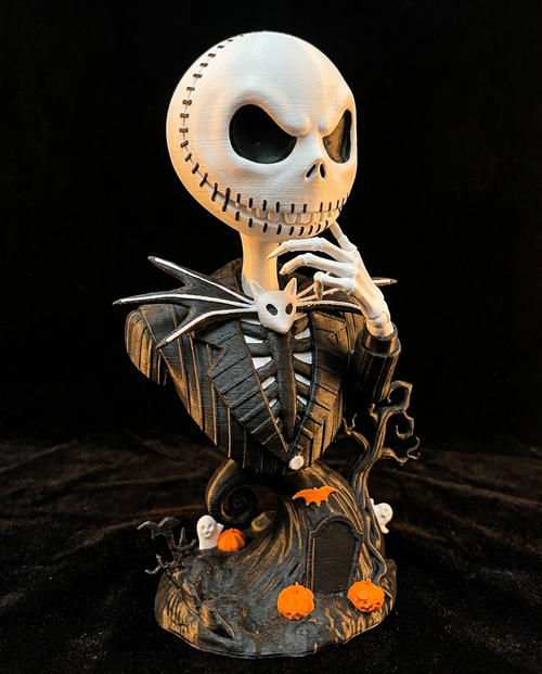 10" Jack Skellington bust from the Nightmare before Christmas 3dCurioPrints 3dcurioprints.com New 119.99 