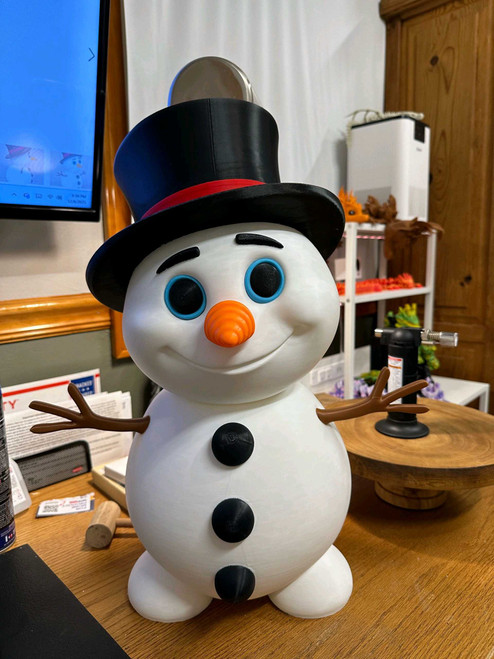 2ft 2in 26" Snowman Christmas hanmade 3dCurioPrints 3dcurioprints.com New 299.99 
