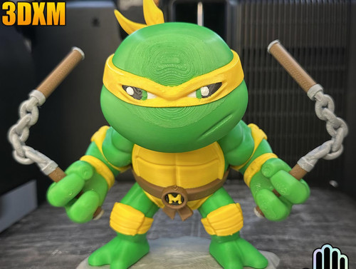 1ft Michelangelo TMNT TEENAGE MUTANT NINJA TURTLES changes eyes black shell brown 