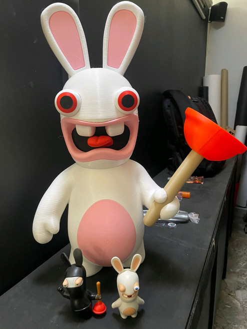 1ft 10" 22"  Rabbids model you pick eye color red or blue MASSIVE you glue in plunger