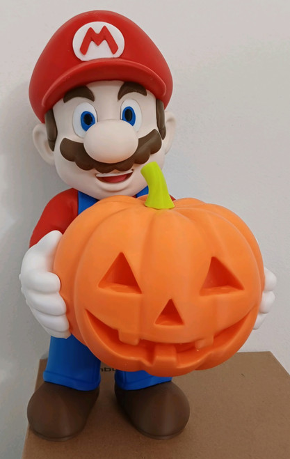 1ft 6in 18" Halloween mario w/ Pumpkin you might have to glue pumpkin yourself mustache eyes black 