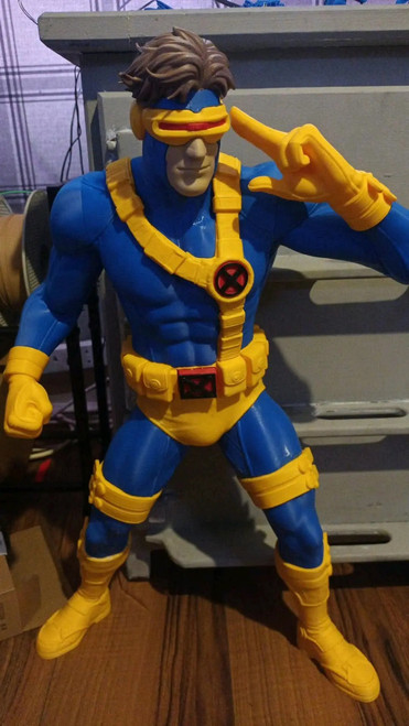 32" Cyclops Marvel will be in 2 half and 1 arm glue on your side almost 3ft