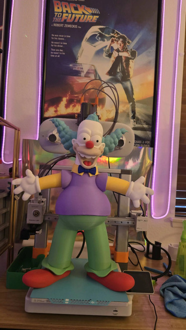 25" 2ft 1in Krusty the Clown from the Simpsons shirt be reg purple arms glued on by you 269.99 3dCurioPrints 3dcurioprints.com 444834334966_CDC5