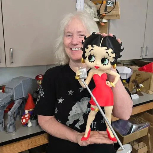 17" or 20" Betty Boop Microphone Prop, Colored Version Glued to Your Side 179.99 3dCurioPrints 3dcurioprints.com 444533988721_457D_!