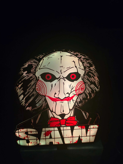 Large Saw Billy Lightbox Horror Decor LED Billy the Puppet Display by 3dCurioPrints 69.99 3dCurioPrints 3dcurioprints.com 442423425762_824F