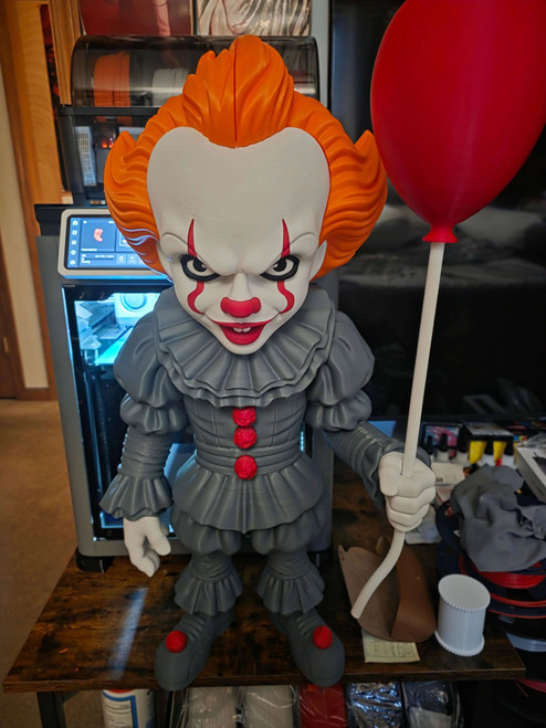 25 Inch Tall Massive Pennywise Scary Clown Figure 3D Printed Halloween Prop For Haunted Houses And Displays stands 269.99 3dCurioPrints 3dcurioprints.com 442539492312_E6C4_!