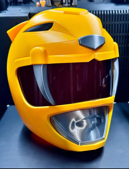 Yellow power ranger helmet mask 1 size magnets fits heads up to 24" 144.99 3dCurioPrints 3dcurioprints.com 442713332122_3A02