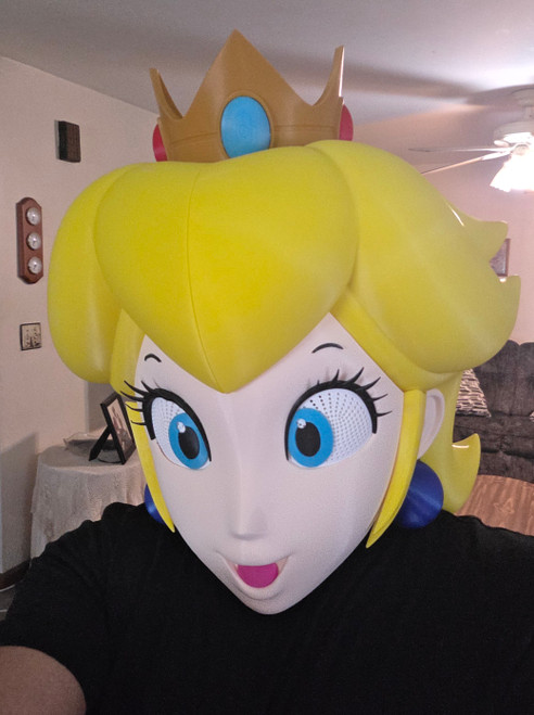 Princess peach helmet mask 1 size fits all with magnets fits heads up to 24" 219.99 3dCurioPrints 3dcurioprints.com 442714827654_3B06